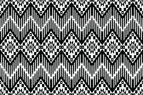 Geometric ethnic oriental seamless pattern traditional Design for background,carpet,wallpaper.clothing,wrapping,Batik fabric,Vector illustration.embroidery style - Sadu, sadou, sadow or sado