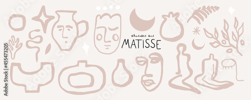 Abstract matisse contemporary art illustrations