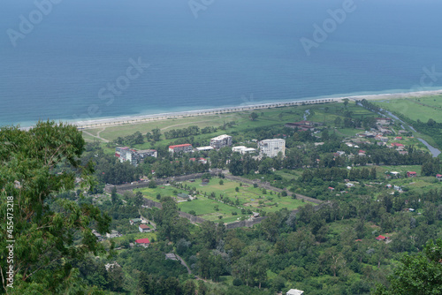 Top view of an ancient fortress surrounded