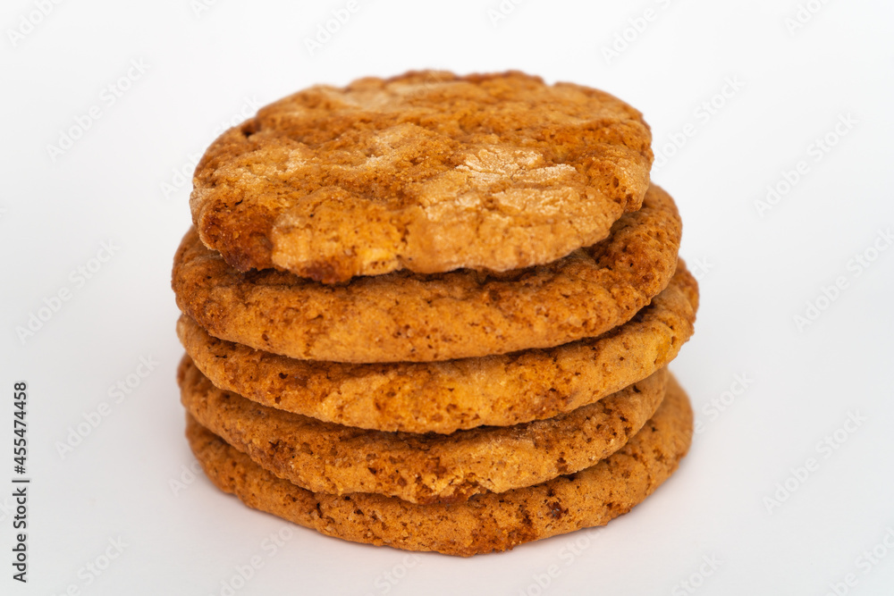 Installation of Americano cookies on a uniform background in various combinations without dishes and foreign objects Installation of Americano cookies on a uniform background in various combinations without dishes and foreign objects