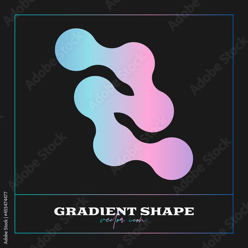 Abstract Geometric icon, shape. Line gradient vector illustration. Trendy hipster logotypes. Web design elements.
