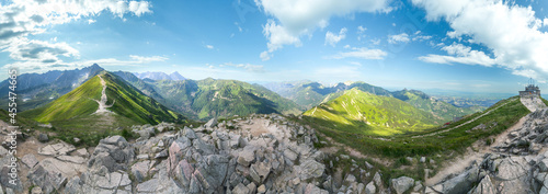 Spectacular panorama of the Tatra Mountains in Poland on the Kasprowy Wierch mountain.