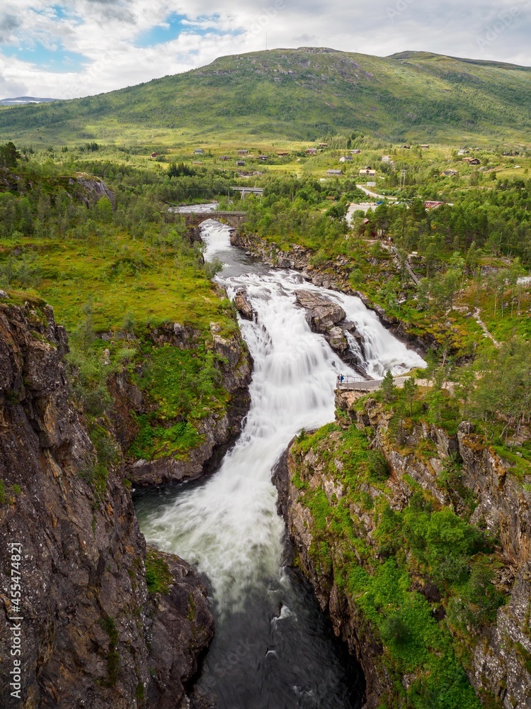 Voringfossen waterfall shot with a long exposure, Norway Voringfossen waterfall shot with a long exposure, Norway