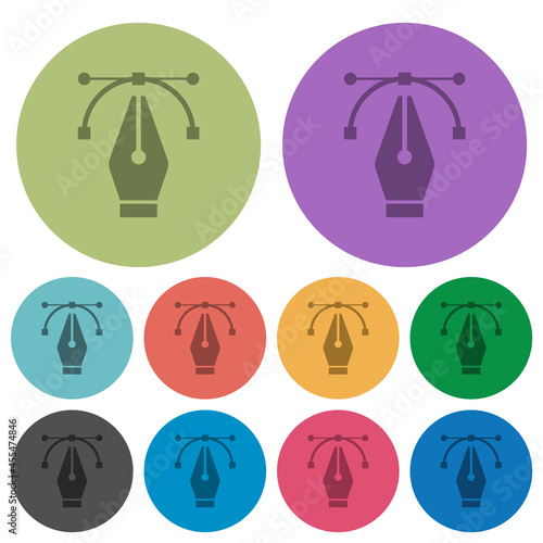 Editing vector curve with pen tool color darker flat icons
