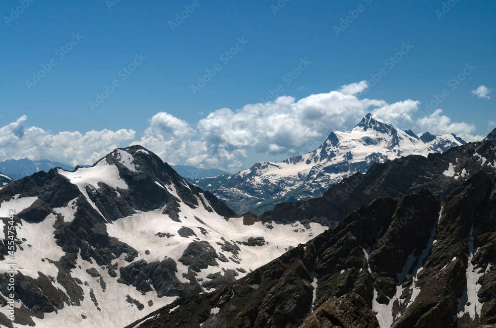 Fototapeta premium Beautiful landscape with the Caucasus mountains.