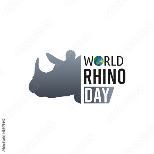 Vector graphic of world rhino day good for world rhino day celebration. flat design. flyer design.flat illustration.