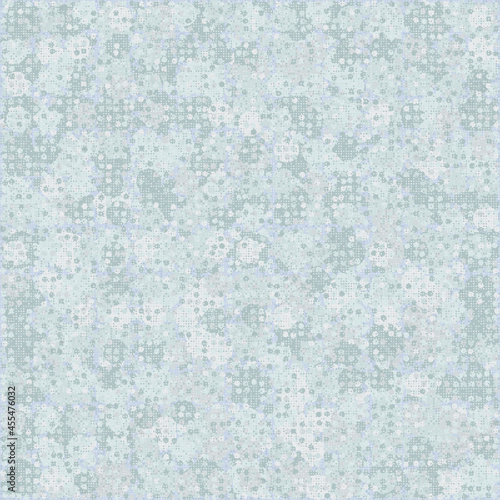 Multi-layered seamless pattern consisting of squares, pentagons and circles randomly colored in blue-green shades. Editable. © Yarbsontan Nionadr