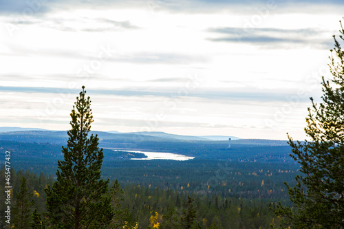 Autumn landscape in Yllas Pallastunturi National Park, Lapland, Finland photo