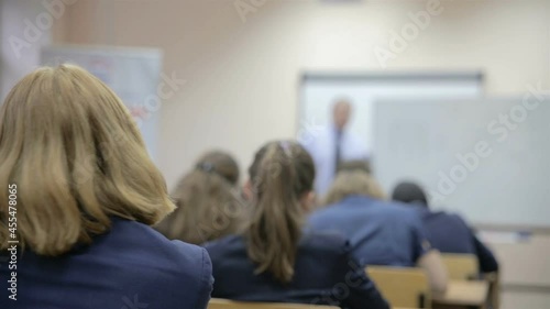 teacher teaches in the classroom photo