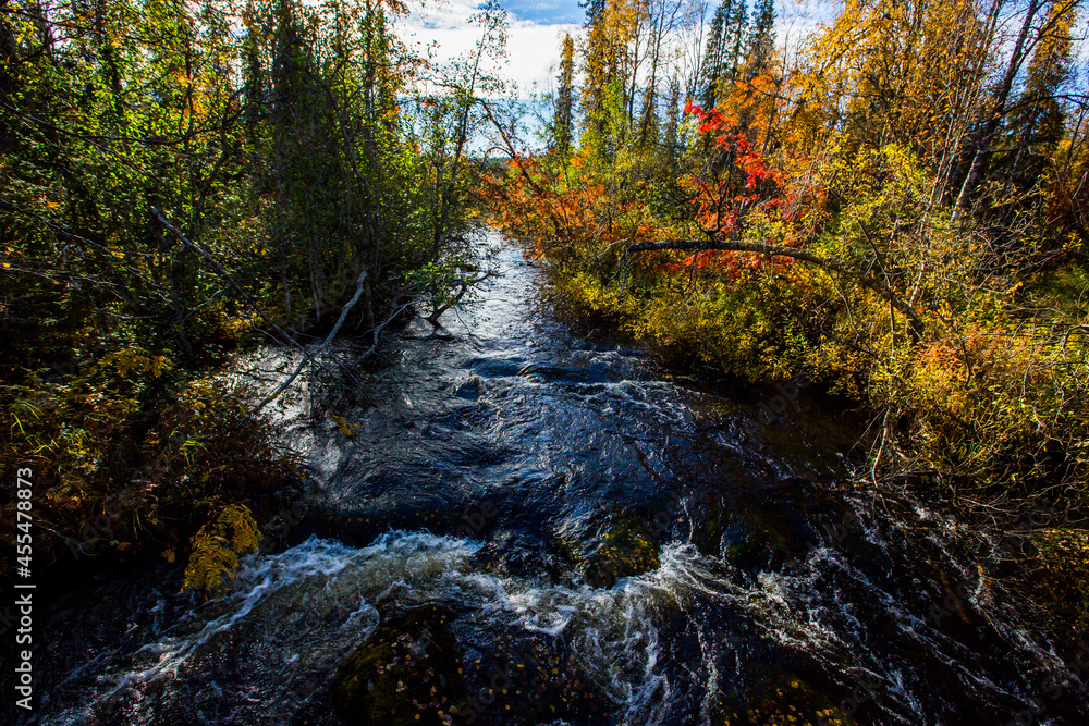 Autumn landscape in Yllas Pallastunturi National Park, Lapland, Finland