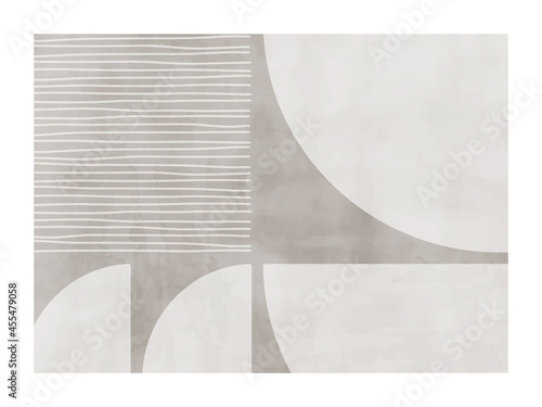 Trendy contemporary abstract creative minimalist hand painted composition for wall decoration, postcard or brochure cover design in vintage style art. EPS10 vector.