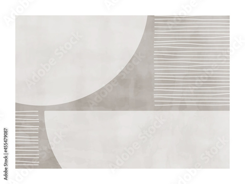Trendy contemporary abstract creative minimalist hand painted composition for wall decoration, postcard or brochure cover design in vintage style art. EPS10 vector.