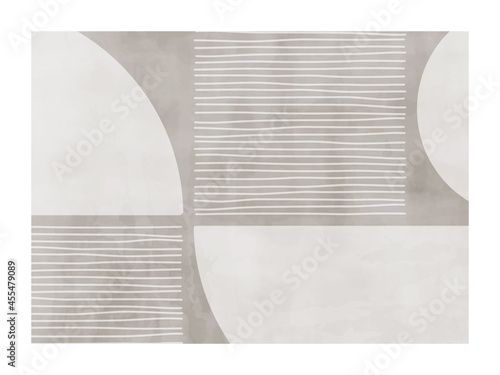 Trendy contemporary abstract creative minimalist hand painted composition for wall decoration, postcard or brochure cover design in vintage style art. EPS10 vector.