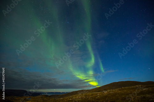 Northern Lights in Nordkapp  Northern Norway. Europe