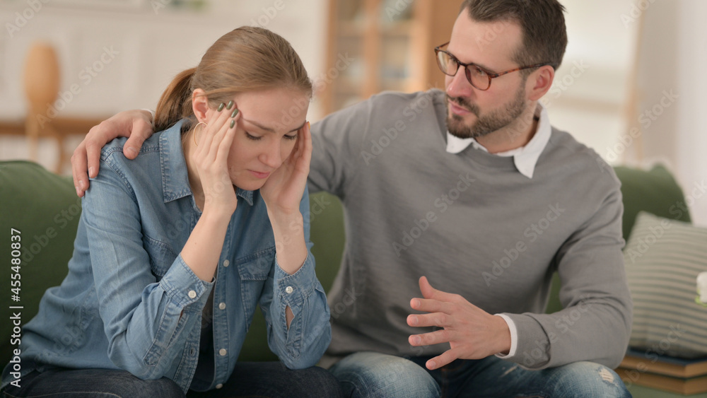 Man Trying to Calm Down Crying Woman, Couple