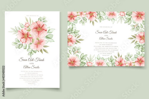 Hand drawn floral wedding card set