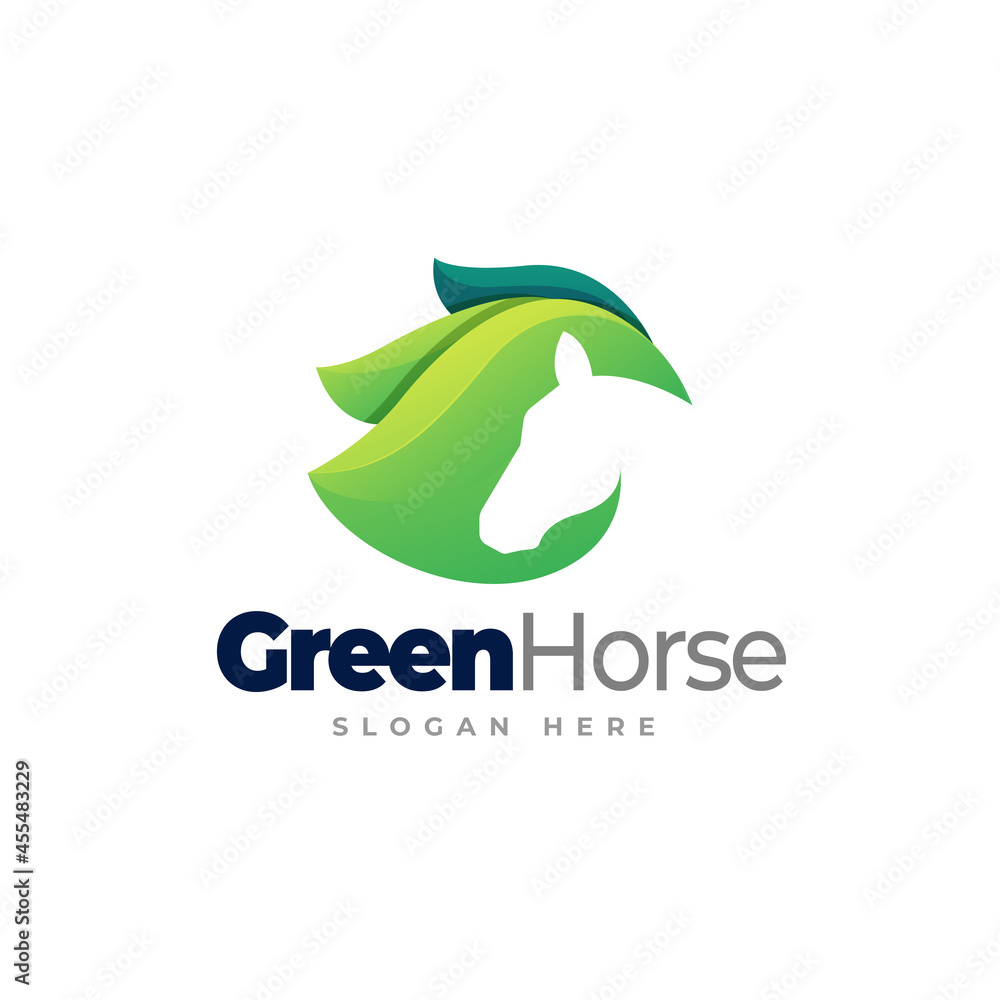 Green Horse Logo Template Design