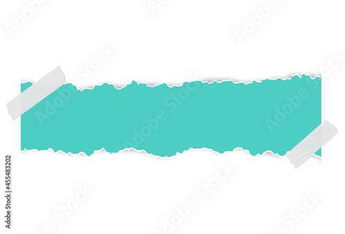 Torn, ripped piece of horizontal paper. Background for text.