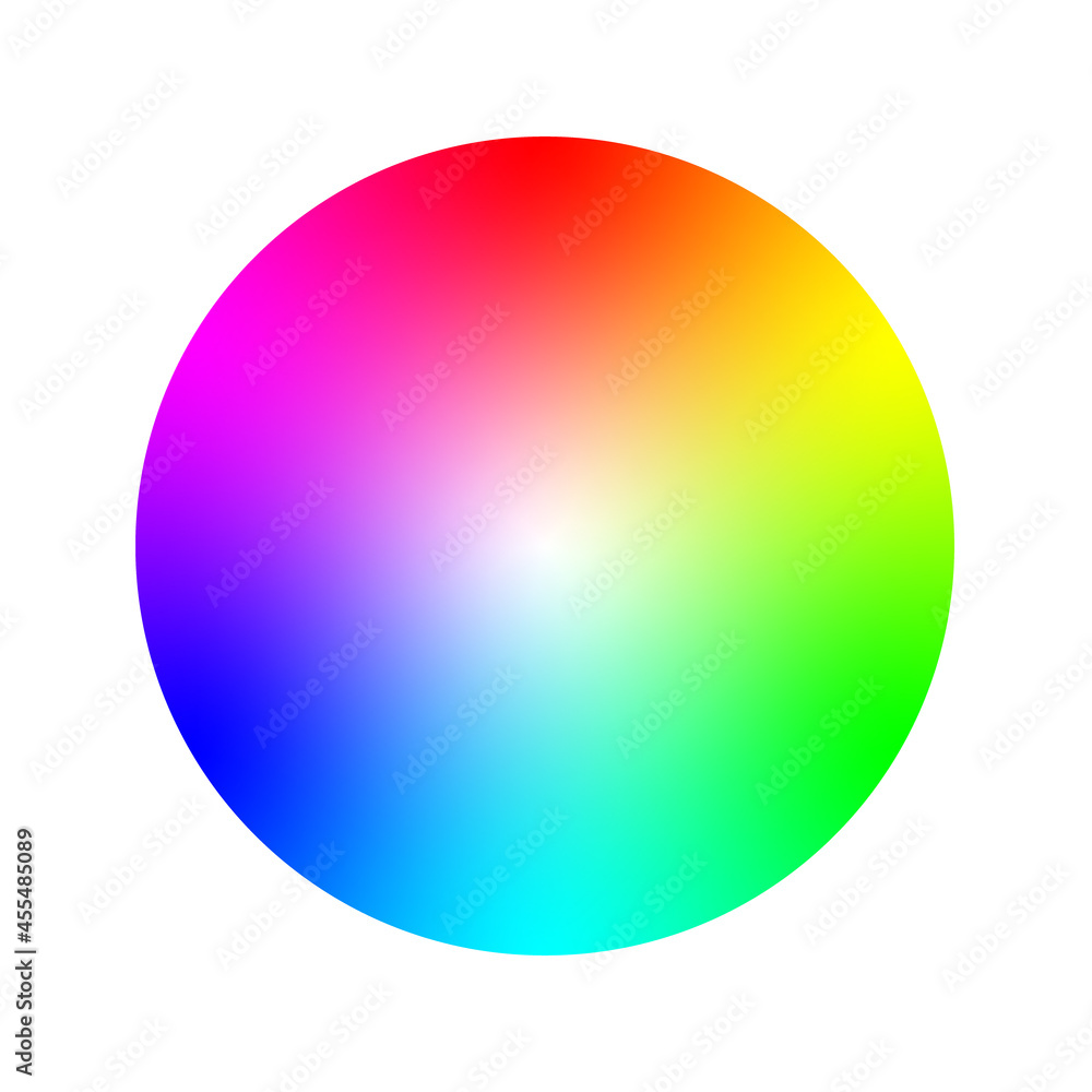 Color wheel RGB spectrum isolated on white background. Vector