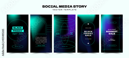 Black Friday abstract promotion web banner for social media mobile apps. Geometrical sale and discount promo backgrounds with abstract pattern.