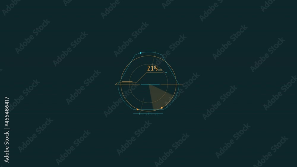 Looped animation of a round load indicator HUD element. Looped animation of a round load indicator HUD element.