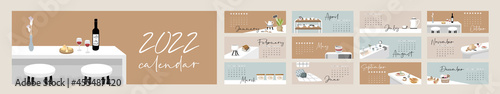 Calendar 2021. Yearly Planner with all Months.