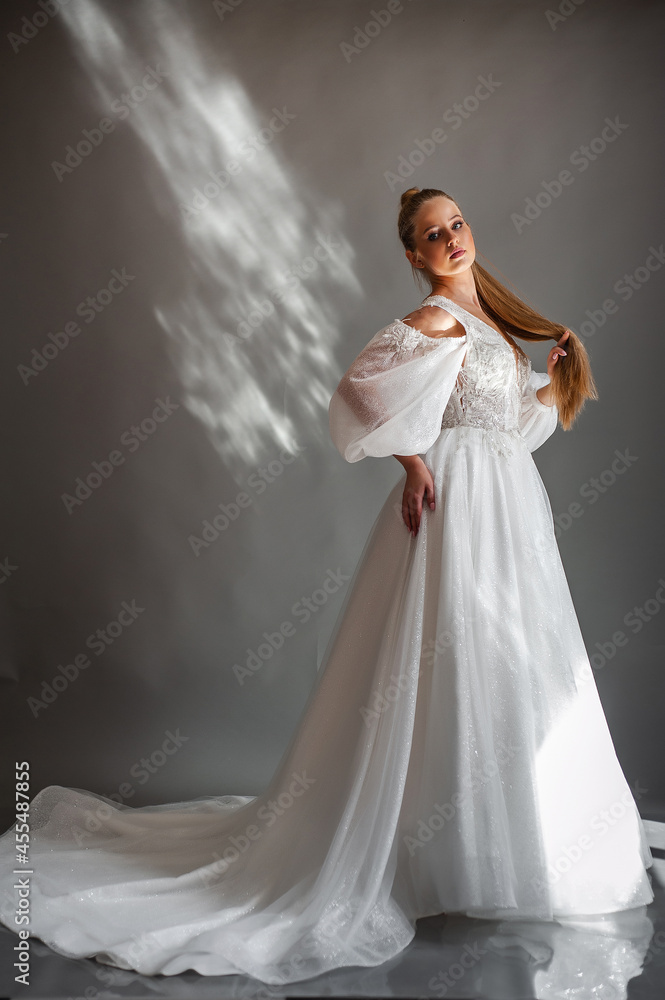 Stylish young bride happy on her wedding day Stylish young bride happy on her wedding day