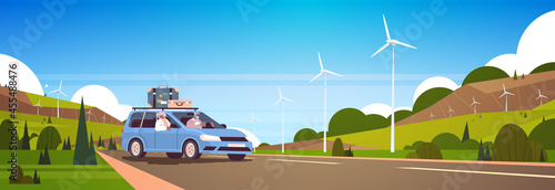 old family driving in car on weekly holiday senior african american travelers couple traveling by car active old age