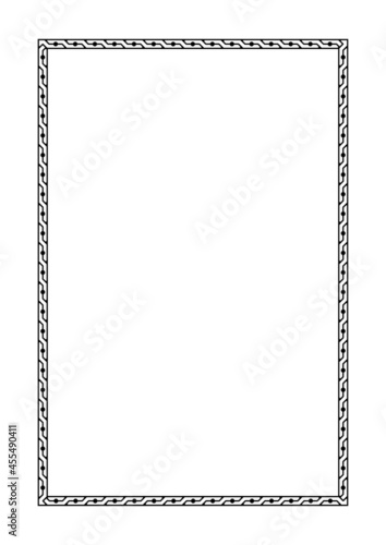 Black rectangular framework. Arabic, Persian style. A3, A4 page proportions.