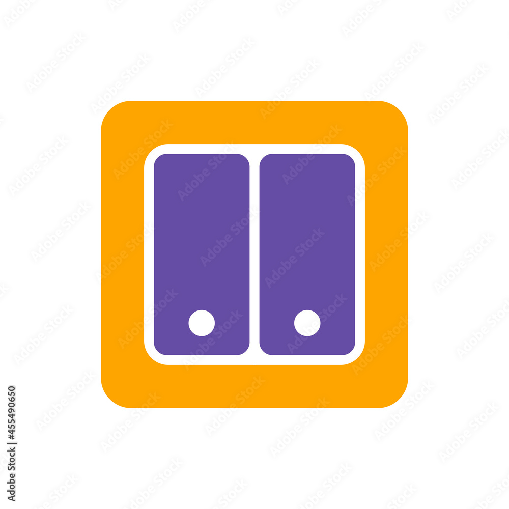 Electrical Switch two buttons vector glyph icon Electrical Switch two buttons vector glyph icon