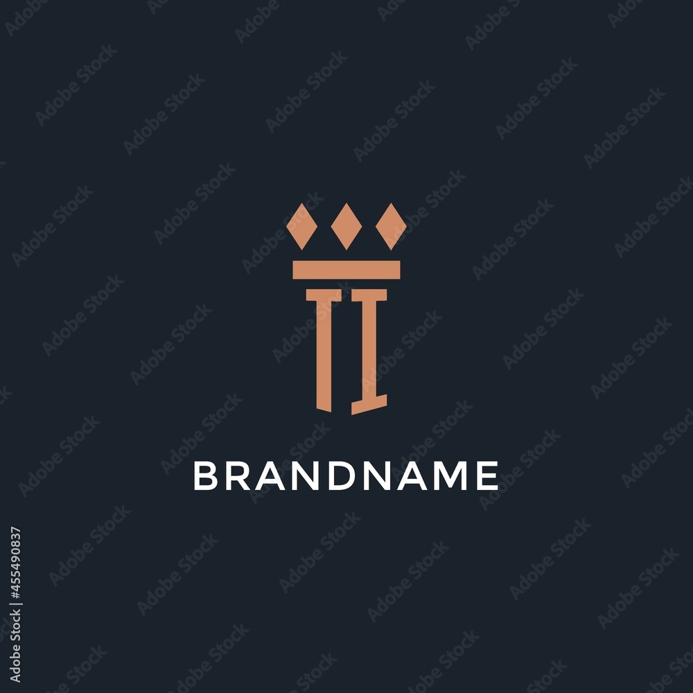 Vecteur Stock TI logo initial with pillar icon design, luxury monogram ...