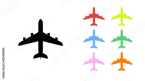 Plane Icon Set. Vector isolated editable flat set of illustrations