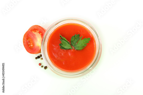 Spanish soup Gazpacho isolated on white background