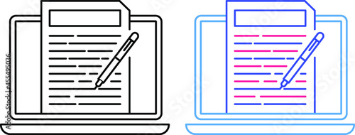 Editable online document concept. Online education. Creative writing, storytelling, copywriting. Vector illustration.