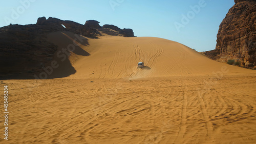 desert, mountains, camels, sun, Saudi Arabia