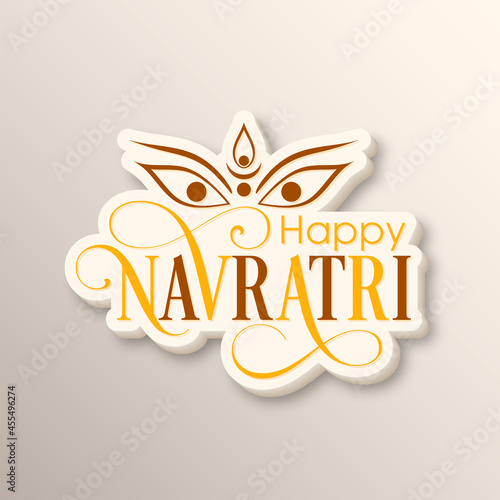 Illustration of Indian festival Navratri with beautiful calligraphy.