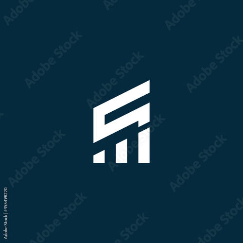 initial letter s m logo design with chart bar symbol icon. minimal vector graphic alphabet template. 
