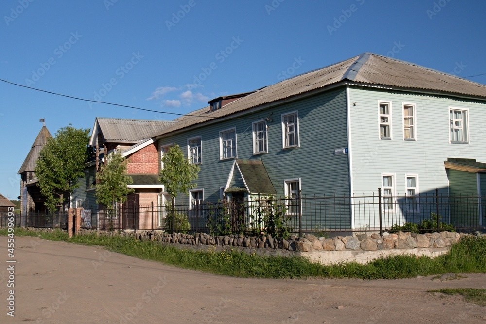 View of Solovetskiy village. Bolshoy Solovetsky Island. Russia.