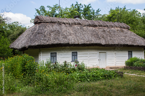 Historic traditional village house in the open-air museum in Pereyaslav. Ukraine 