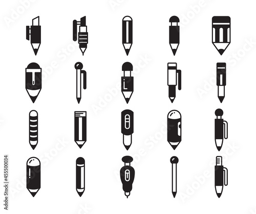 pen icons set vector illustration