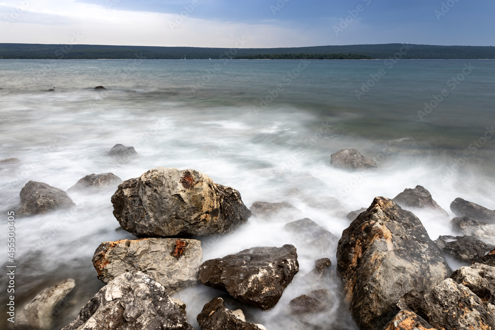 Rocks and waves on the beach of Croatia. Rocks and waves on the beach of Croatia.