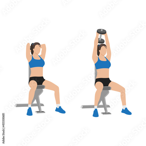 Fototapeta Naklejka Na Ścianę i Meble -  Woman doing Seated exercise. Flat vector illustration isolated on white background