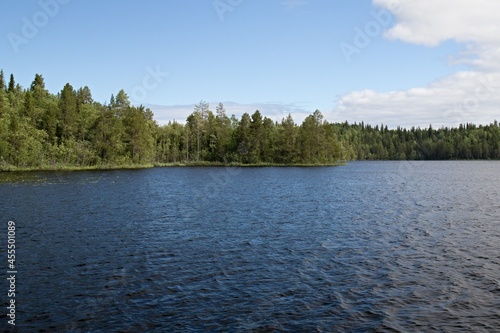 View of Bolshoe Karzino Lake. Bolshoy Solovetsky Island. Russia.