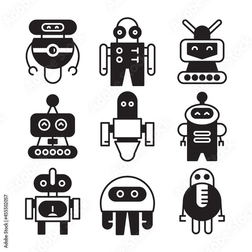 robot icon set vector illustration
