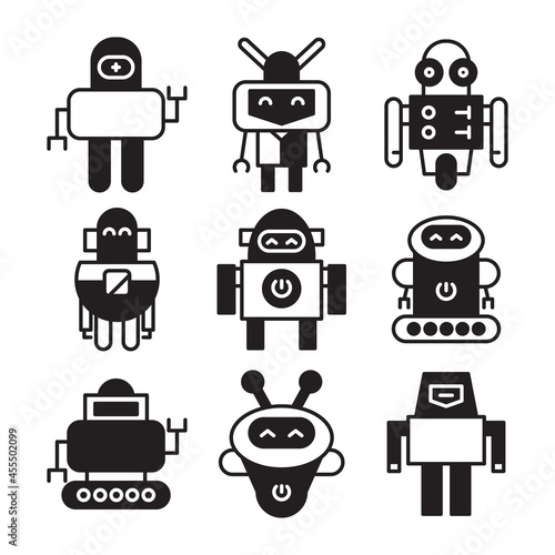 robot icon set vector illustration