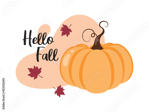 Hello fall banner vector illustration