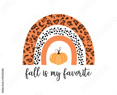 Fall is my favorite vector design, modern rainbow fall sublimation