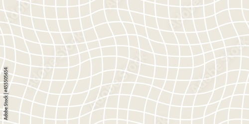 Seamless geometric pattern with woven and distorted checkers