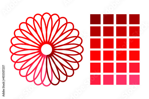 Circle geometric with red color palettes. Very suitable for digital painting, apps, websites, symbol, logo, icon and many more.