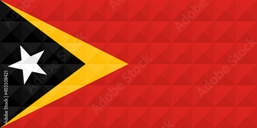 Artistic flag of East Timor with 3d geometric wave concept art design. Correct Proportion. No opacity effect. Eps (vector) and JPEG (high resolution) format in zip file.